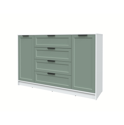 Тумба Тренд КТ-Т160 (Белый ЛДСП/ Мята ЛМДФ) Ш1600 В1020 Г451